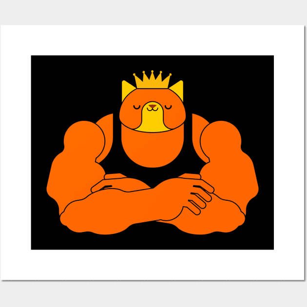 Cat Bodybuilder Strong Man King Gym Trainer Gift Wall Art by Onceer